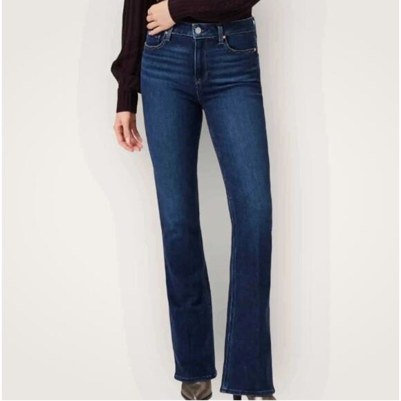PAIGE Women's Boot Cut Jeans - Dark Blue - Picture 1 of 11